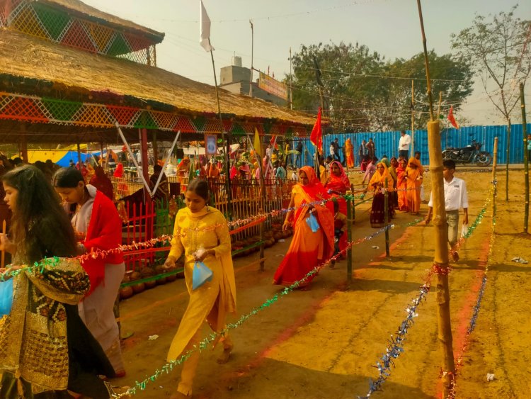 उसरा गांव में मां विंध्यवासिनी धाम मंदिर में मूर्ति स्थापना सह प्राण प्रतिष्ठा यज्ञ का शुभारंभ