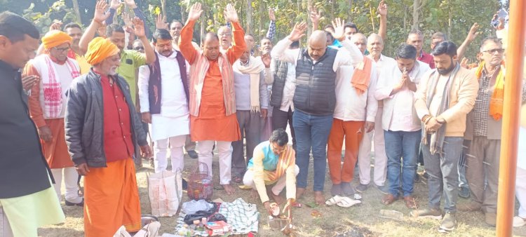 नगवां में हेल्थ एंड वैलनेस सेंटर भवन निर्माण का भूमि पूजन, ग्रामीणों में हर्ष