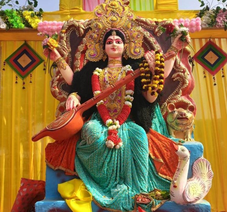 केसठ प्रखंड में मां सरस्वती के पट खुलते ही गूंजा क्षेत्र, सुरक्षा को ले रहे पुख्ते इंतजाम