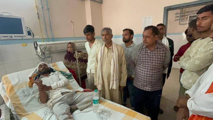 ट्रक चालक ने ग्रामीणों के साथ मिल की शिक्षक व भतीजे की पिटाई