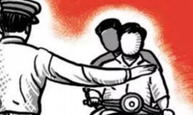 कृष्णाब्रह्म में पुलिस का एक्शन, नौ बाइक चालकों से वसूले 9 हजार