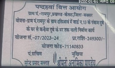 रामपुर पंचायत में नाली निर्माण योजना की जियो टैगिंग पर सवाल