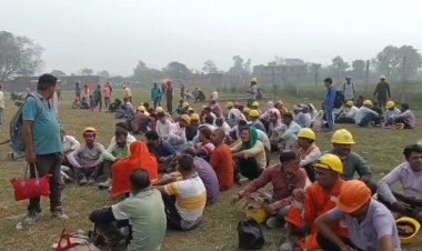 श्रमिकों की समस्याओं को लेकर चौसा एसटीपीएल में पूरे दिन हड़ताल