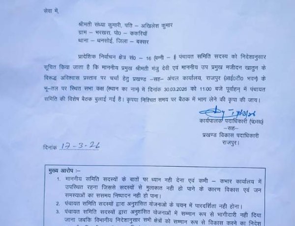 त्यागपत्र के बाद भी आई बैठक की सूचना, बनी चर्चा का विषय