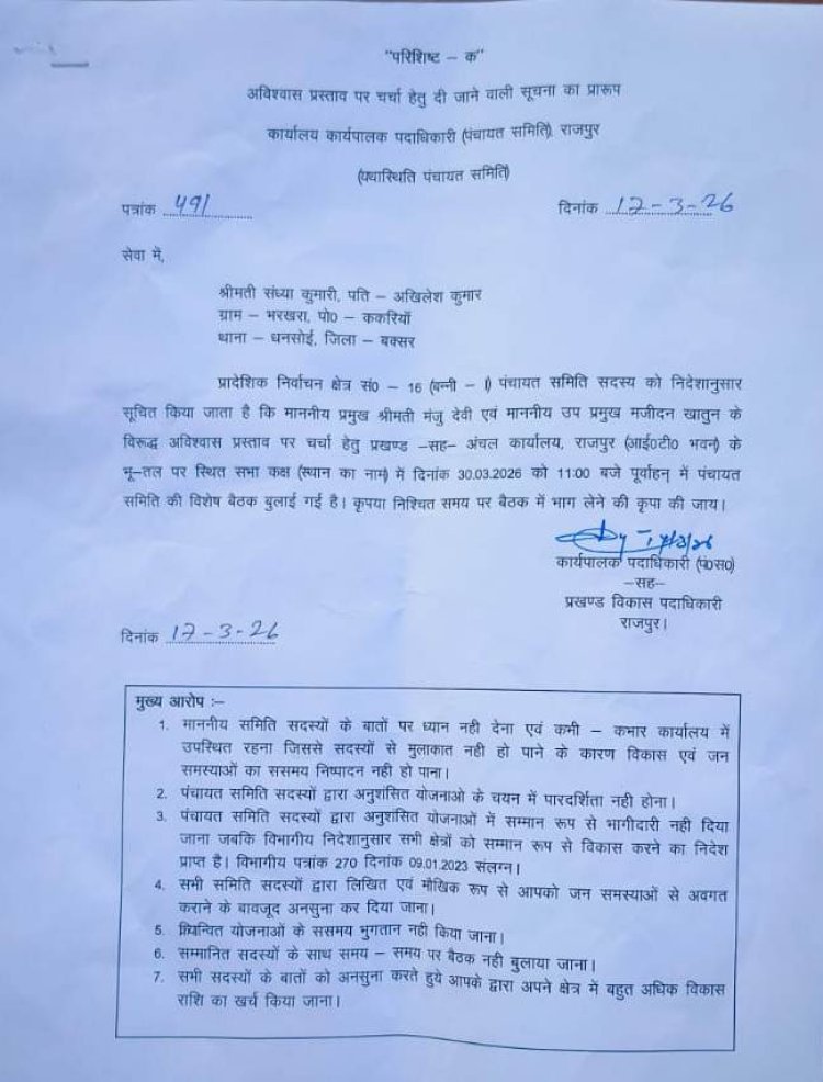 त्यागपत्र के बाद भी आई बैठक की सूचना, बनी चर्चा का विषय