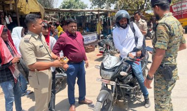 पुराना भोजपुर चौक पर प्रशासन की सख्ती, यातायात नियम तोड़ने वालों पर कार्रवाई