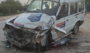 गश्ती पर निकली पुलिस जीप को ट्रक ने रौंदा, चालक लहूलुहान; टक्कर से राइफल भी टूटी