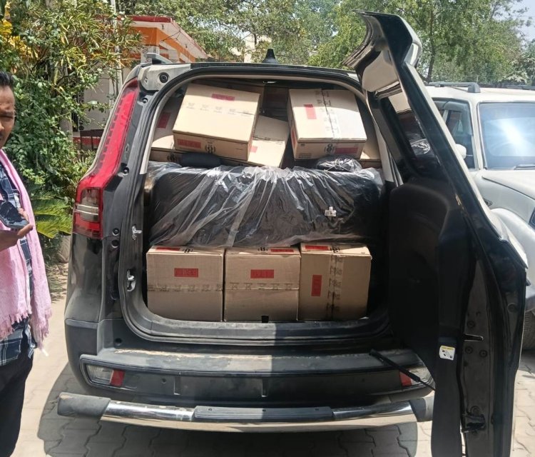 नाकेबंदी में पुलिस की बड़ी कामयाबी: स्कॉर्पियो से 624 लीटर अंग्रेजी शराब जब्त, चालक गिरफ्तार