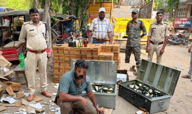 फर्नीचर की आड़ में हो रही थी शराब तस्करी , बक्सर में 668 लीटर विदेशी शराब जब्त
