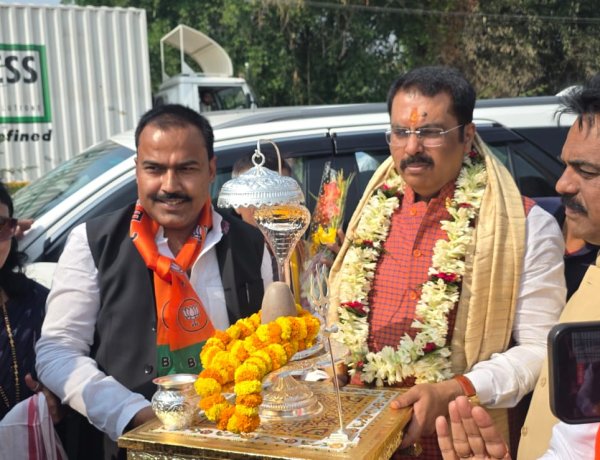 विजय मिश्रा के नेतृत्व में भाजपा प्रदेश अध्यक्ष का जोरदार स्वागत, संगठन मजबूती पर जोर