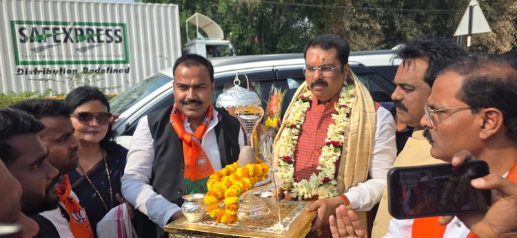 विजय मिश्रा के नेतृत्व में भाजपा प्रदेश अध्यक्ष का जोरदार स्वागत, संगठन मजबूती पर जोर