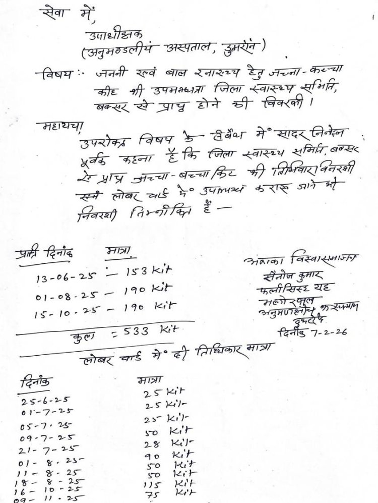डुमरांव अस्पताल में ‘पोषण किट वितरण में बड़े घोटाले की आशंका