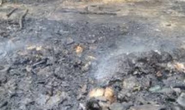कुशालपुर में झोपड़ीनुमा घर में लगी आग, हजारों का अनाज व सामान राख