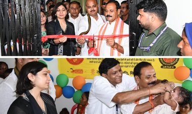 नवजात को पोलियो की दो बूंद पिलाकर पल्स पोलियो अभियान का शुभारंभ
