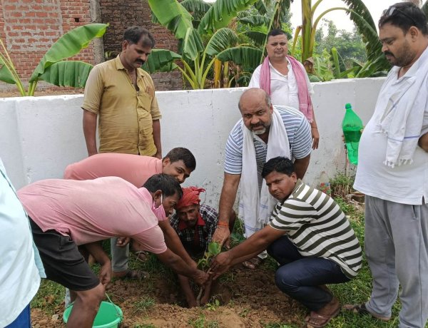 एक पेड़ मां के नाम अभियान के तहत केसठ पंचायत में हुआ पौधरोपण