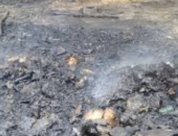 कुशालपुर में झोपड़ीनुमा घर में लगी आग, हजारों का अनाज व सामान राख