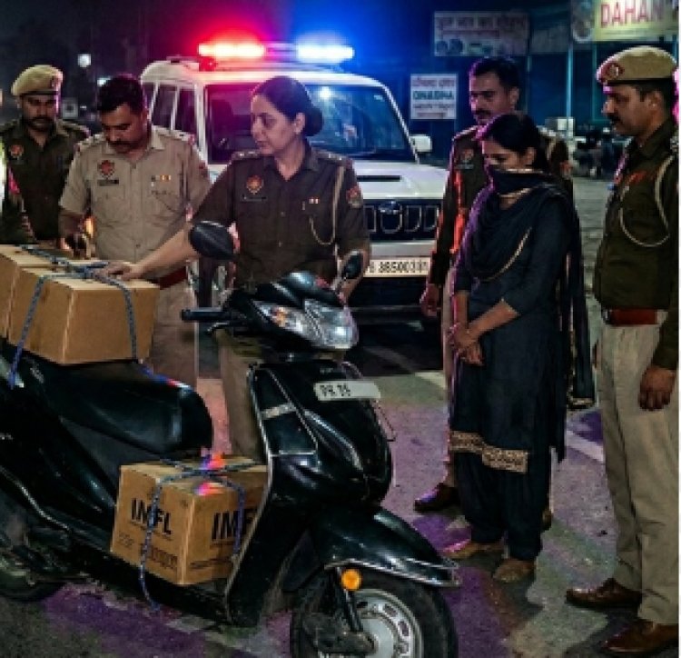 अकालूपुर रेलवे क्रॉसिंग के पास वाहन जांच में शराब बरामद, स्कूटी सवार गिरफ्तार