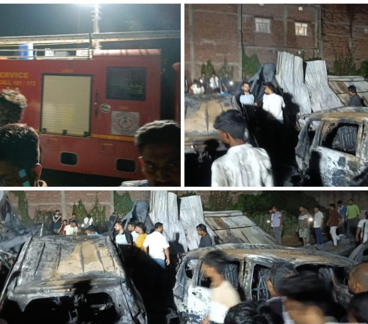 रिहायशी इलाके में तेल गोदाम बना आग का गोला, 25 लाख का मोबिल और कई वाहन स्वाहा