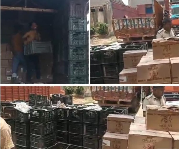सड़े आम की आड़ में शराब की तस्करी का खेल, वीर कुंवर सिंह चेक पोस्ट पर ट्रक से भारी मात्रा में शराब बरामद