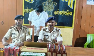किराना दुकान की आड़ में चल रहा था शराब का कारोबार, 25 लीटर शराब के साथ धंधेबाज गिरफ्तार