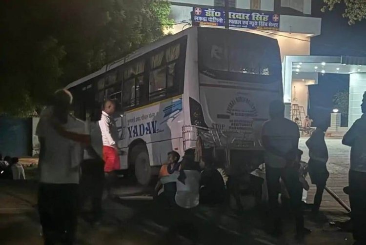 सड़क पार करते समय तेज रफ्तार बस की चपेट में आ ग्रामीण की मौके पर मौत