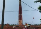 आकाशीय बिजली गिरने से ईंट भट्ठे की चिमनी ध्वस्त, बड़ा हादसा टला
