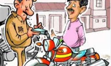 स्टेशन रोड पर पुलिस की सख्ती, नौ वाहन चालकों पर कार्रवाई
