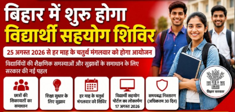 25 अगस्त से हर माह लगेगा विद्यार्थी सहयोग शिविर, 30 दिनों में होगा शिकायतों का निपटारा