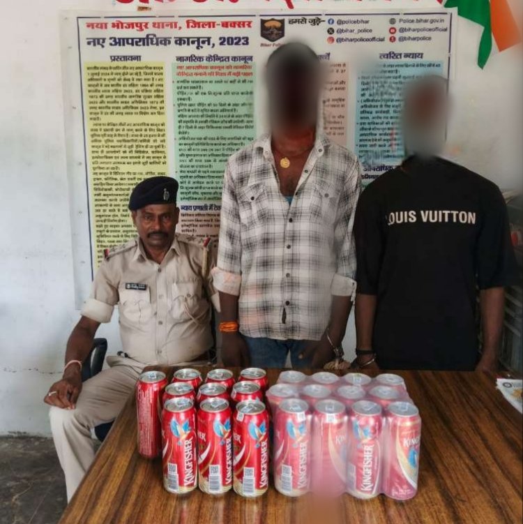 शराब तस्करी पर पुलिस का शिकंजा, बाइक से खेप ले जा रहे दो युवक गिरफ्तार