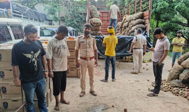 सेब की आड़ में 64 लाख की शराब तस्करी का खेल बेनकाब