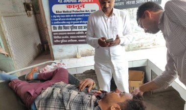 फोरलेन पर फिर हादसा, बाइक सवार युवक गंभीर; बक्सर रेफर