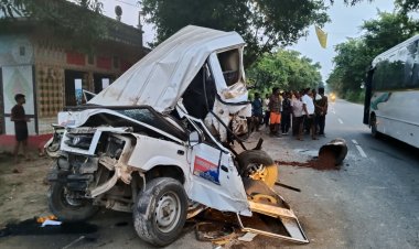 पचदरवा पुल पर पुलिस गश्ती वाहन को ट्रक ने मारी टक्कर, एसआई समेत तीन घायल