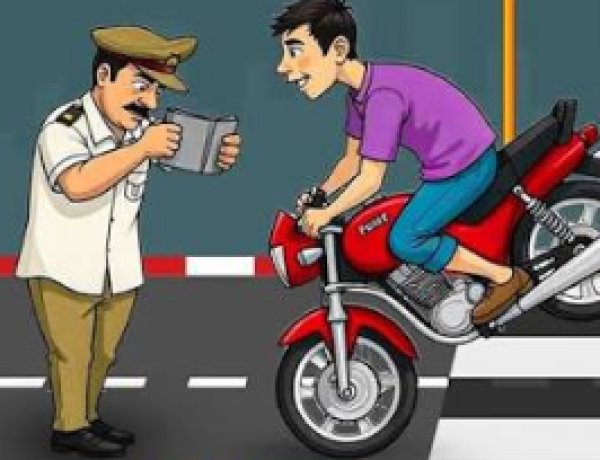 पुराना भोजपुर में ट्रैफिक नियम तोड़ने वालों पर पुलिस की सख्ती, 11 हजार का चालान