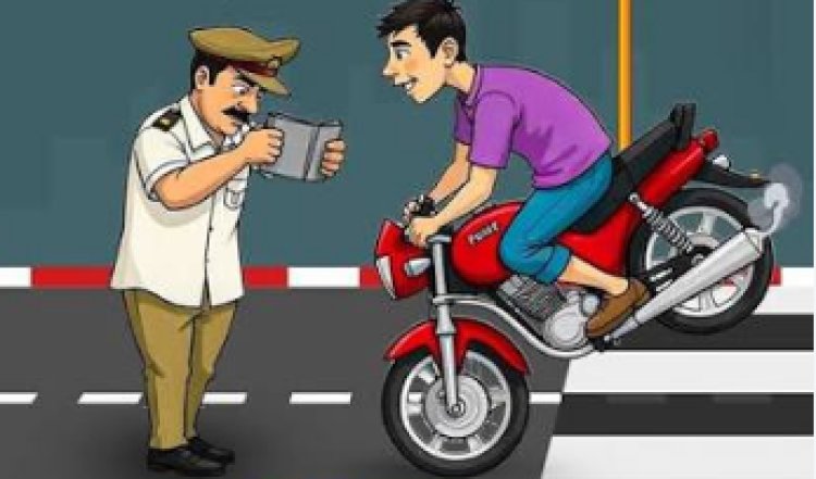 पुराना भोजपुर में ट्रैफिक नियम तोड़ने वालों पर पुलिस की सख्ती, 11 हजार का चालान