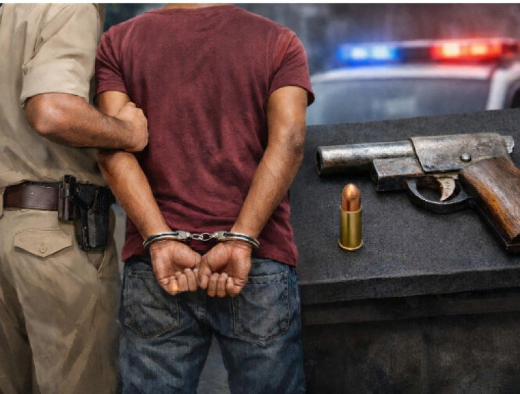 किचेन में छिपाकर रखा था देशी कट्टा, गुप्त सूचना पर पुलिस ने युवक को दबोचा