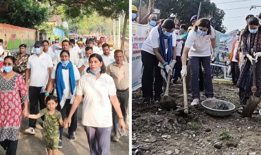 नहर किनारे उतरे अफसर, झाड़ू थामी और दिया स्वच्छता का संदेश