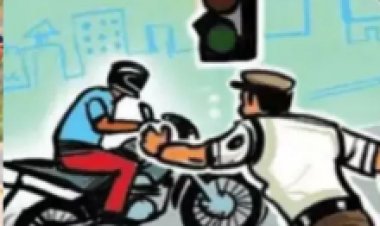नो-एंट्री तोड़ने वालों पर पुलिस का शिकंजा, छह ट्रकों से 10,500 रुपये वसूला जुर्माना