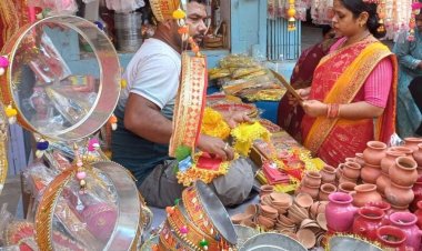 करवा चौथ पर बाजार में रौनक, चांद के दीदार को बेताब सुहागिनें
