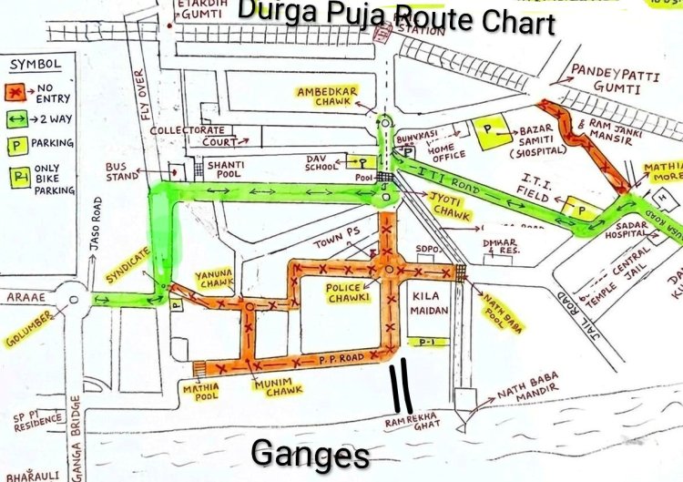दुर्गापूजा पर बक्सर में ट्रैफिक का नया प्लान, पांच दिन कई रास्तों पर नो इंट्री